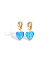 Classicharms Women's Esmée Sky Blue Glaze Heart Dangle Earrings In Sky Blue