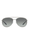 Swarovski Crystal-embellished Pilot-frame Sunglasses In Silver