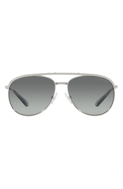 SWAROVSKI SWAROVSKI 61MM CRYSTAL AVIATOR SUNGLASSES