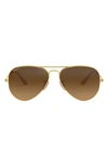 Ray Ban Ray-ban 55mm Polarized Pilot Sunglasses In Matte Brown