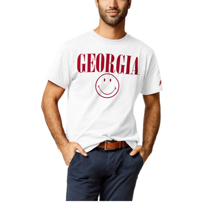 League Collegiate Wear White Georgia Bulldogs Smiley All American T-shirt