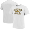 IMAGE ONE WHITE COLORADO BUFFALOES FOOTBALL ARCH OVER MASCOT COMFORT COLORS T-SHIRT