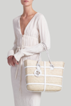 Altuzarra Watermill Caged Straw Tote Bag In Natural/white