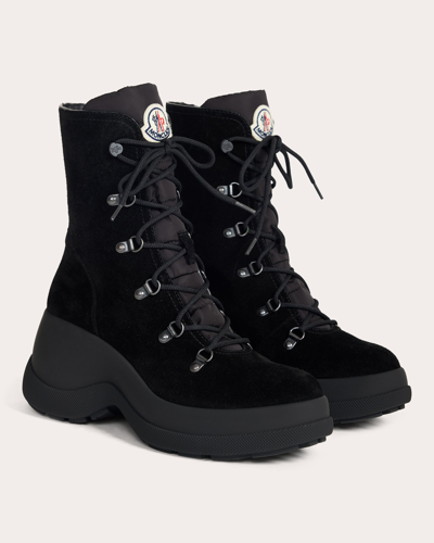 Moncler Women's Resile Trek Suede Ankle Boot In Black