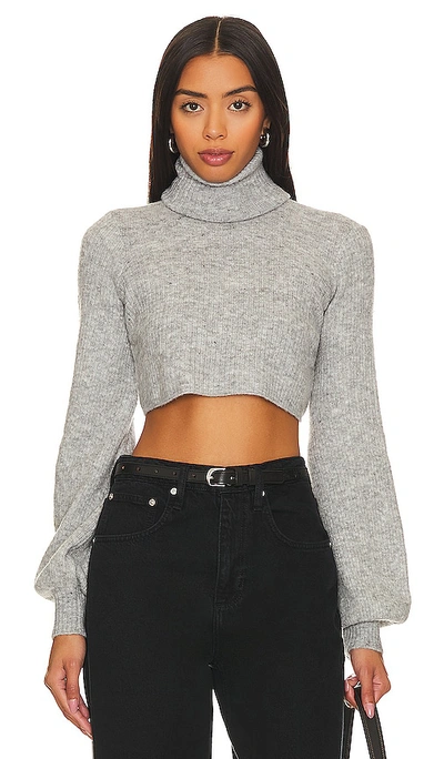 Camila Coelho Cesare Cropped Sweater In Grey