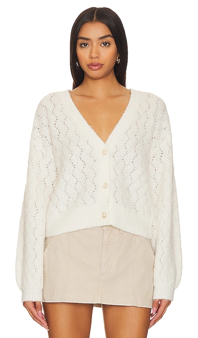 525 Celeste Boucle V Neck Cardigan In Cream