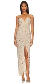 CAMILA COELHO TONIA EMBELLISHED MAXI DRESS