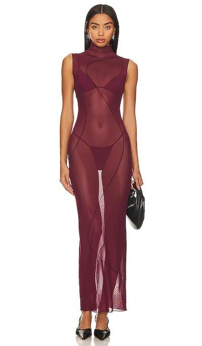 Camila Coelho Lagoon Maxi Dress In Wine