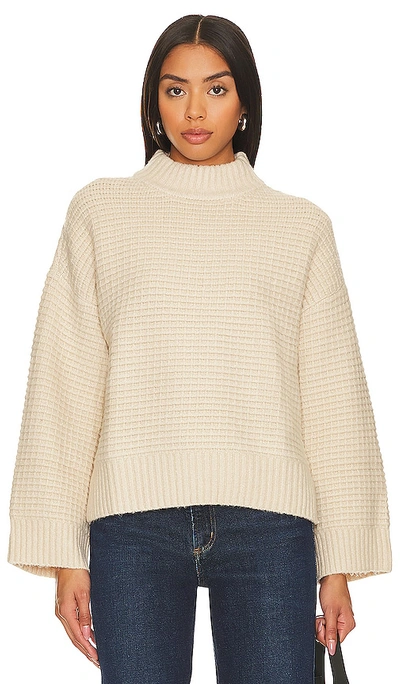 Sanctuary Waffle Knit Sweater In Ivory