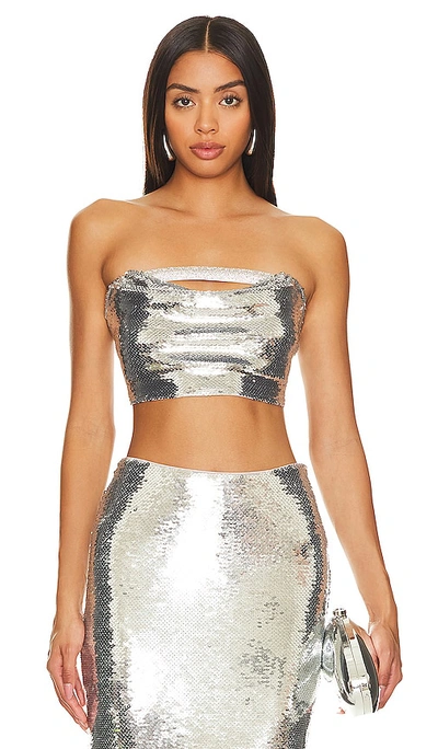 Nue Studio X Revolve Arielle Top In Metallic Silver