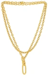 Petit Moments Carabiner Necklace In Metallic Gold