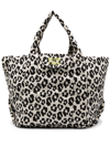SEE BY CHLOÉ BLACK AND GREY LAETIZIA LEOPARD-PRINT TOTE BAG