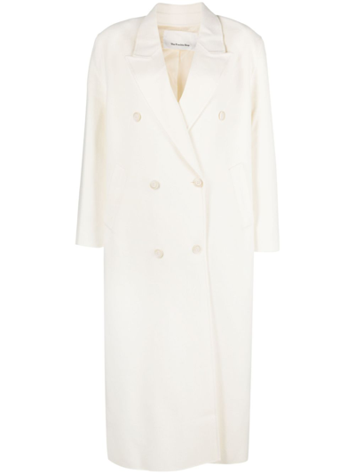 The Frankie Shop Gaia Double-breasted Wool-blend Coat In Neutrals