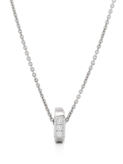 Eéra 18k White Gold Hug Diamond Necklace In Silver