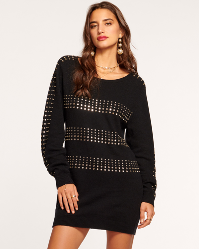 Ramy Brook Celine Embellished Sweater Dress In Black