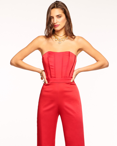 Ramy Brook Mira Strapless Jumpsuit In Soiree Red