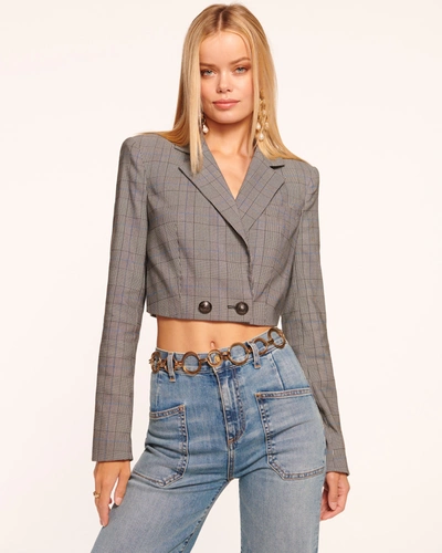 Ramy Brook Sienna Plaid Cropped Blazer In Plaid Suiting