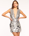 Ramy Brook Lacey Sequin Mini Dress In Silver Paillette
