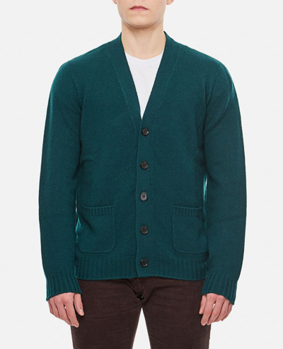 Drumohr Wool Cardigan Sweater In Green