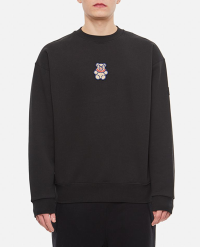 Moncler Teddy Bear Crewneck Sweatshirt In Black