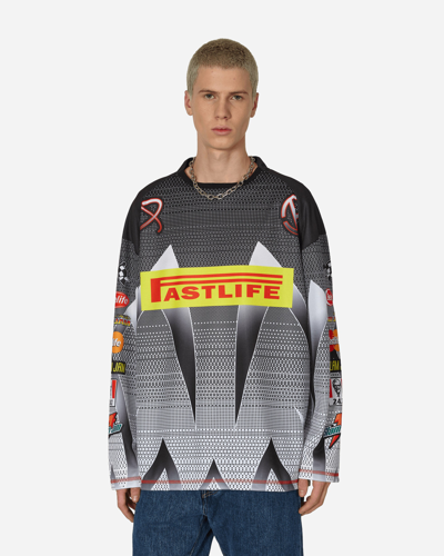 Slam Jam 24.7 Fastlife Moto Longsleeve T-shirt Anthracite / White In Multicolor