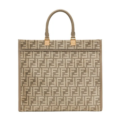 Fendi Sunshine Medium Shopper Bag In Grey