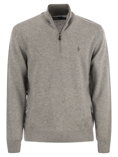 Polo Ralph Lauren Wool Half-zip Sweater In Grey