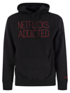 Mc2 Saint Barth Hoodie With Embroidered Lettering In Black