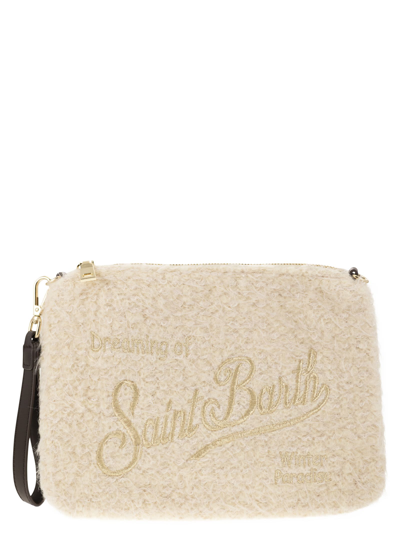 Mc2 Saint Barth Parisienne Bag In Bouclé Knit In Cream