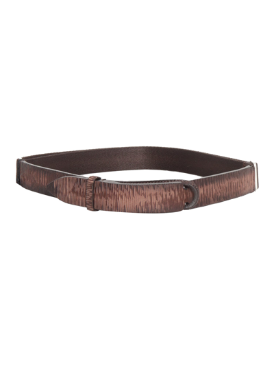 Orciani No Buckle Belt In Brown