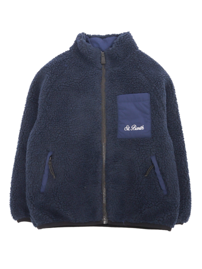 Mc2 Saint Barth Kids' Keystone Sherpa Jacket In Blue