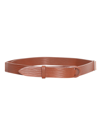 Orciani No Buckle Belt In Brown