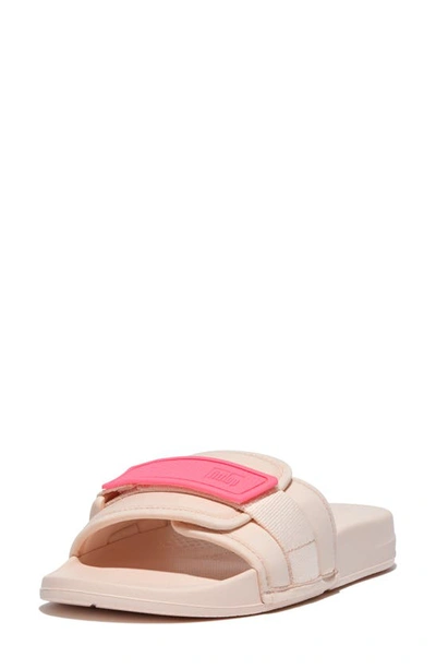 Fitflop Iqushion Water Resistant Slide Sandal In Rose Foam/pop Pink