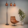 Nova Of California Artifact 86" Natural Mica 3 Light Arc Lamp In Espresso Bronze With Dimmer Switch