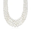 ROSS-SIMONS 6-12MM SHELL PEARL GRADUATED 3-STRAND NECKLACE WITH STERLING SILVER
