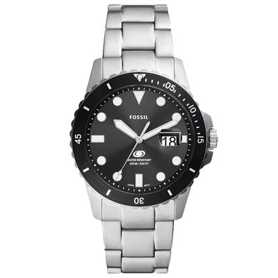 Fossil Men's Blue Dive Three-hand Date Silver-tone Stainless Steel Watch 42mm