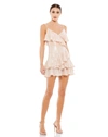 Ieena For Mac Duggal Sequined Ruffle Layered Faux Wrap Mini Dress In Multi