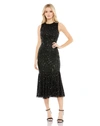 Mac Duggal Sequin Sleeveless Sheath Dress In Black