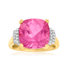 Ross-simons Pink Topaz Ring With Diamond Accents In 18kt Gold Over Sterling In Pink