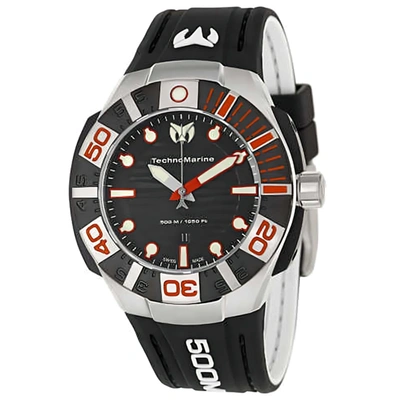 Technomarine Men's Reef Black Dial Watch In Black / Grey / Red