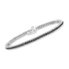 Ross-simons Black And White Diamond Tennis Bracelet In Sterling Silver In Multi
