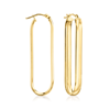 Ross-simons Italian 14kt Yellow Gold Paper Clip Link Hoop Earrings In Gold