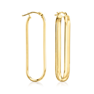 Ross-simons Italian 14kt Yellow Gold Paper Clip Link Hoop Earrings