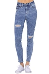 JUDY BLUE HIGH RISE DESTROYED SKINNY JEAN IN ACID WASH
