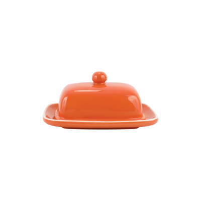 Vietri Chroma Butter Dish In Coral