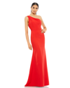 Mac Duggal One-shoulder Jersey Mermaid Gown In Red