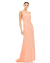 Mac Duggal One Shoulder Jersey Mermaid Gown In Pink