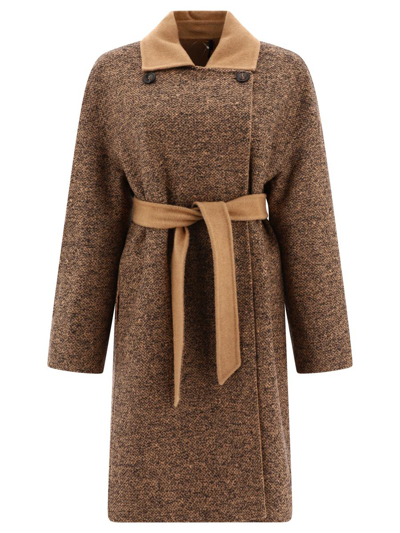 Max Mara Reversible Camel And Wool Coat In Brown