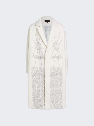 Who Decides War Men's Blessed Wool-blend Trench Coat In Ivory