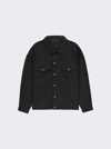 Essentials Button-fastening Denim Jacket In Jet Black